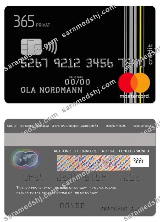 Norway Bank of Norway petrol mastercard